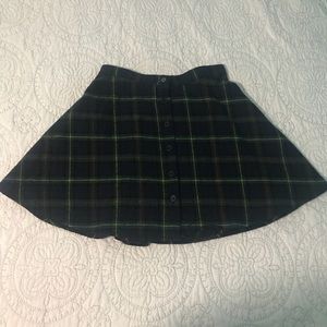 Plaid Button-Up Mini Skirt